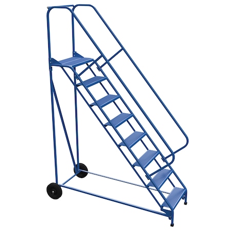 Vestil 110 H Steel Roll A Fold Ladder, 50 deg., Perf, 8 Step, 8 Steps LAD-RAF-8-24-P-EZ